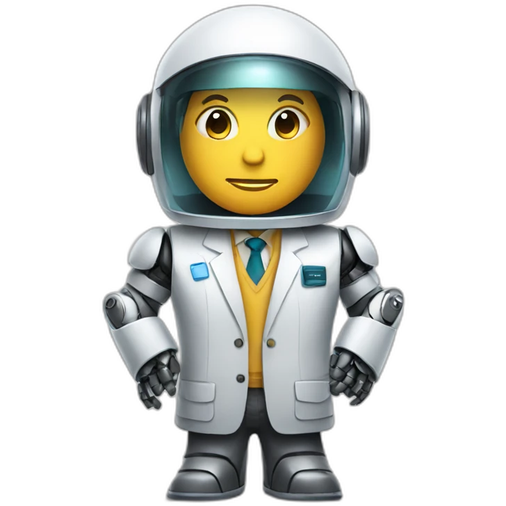 academic robot wearing teacher clothes emoji