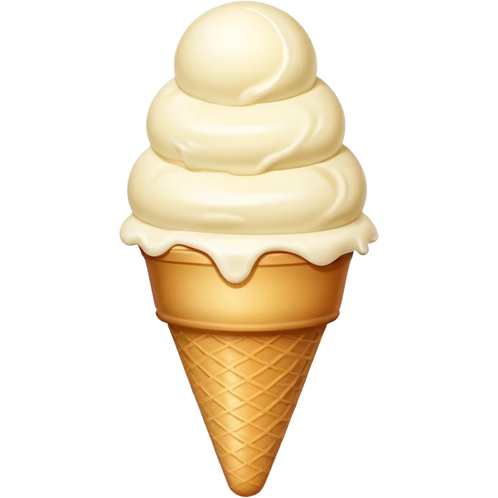 A single scoop of ice cream, smooth and creamy texture, glossy and soft, realistic, high detail, simple and cute design, isolated on white background, centered composition
 emoji