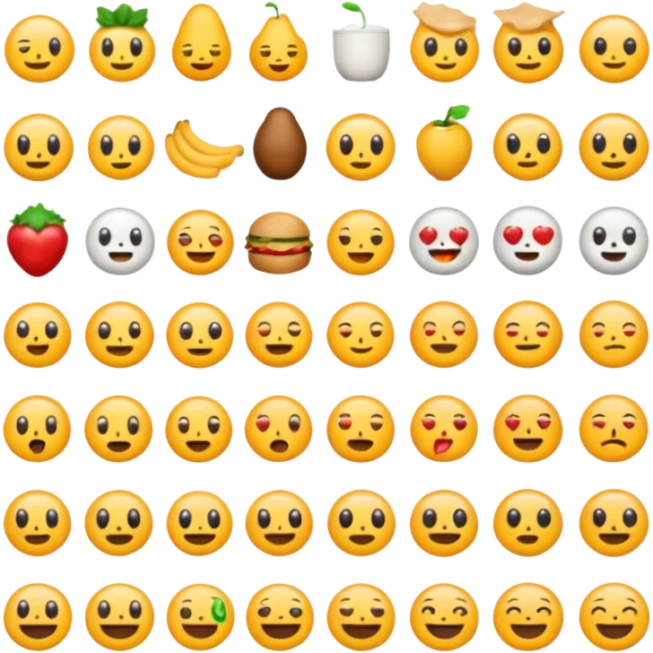 Find the different emoji.
2 food emojis.
Tiny detail change.
No faces, no expressions.
Simple layout. emoji