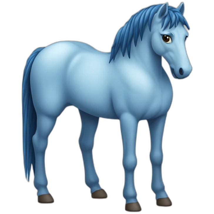 Un cheval tout bleu emoji
