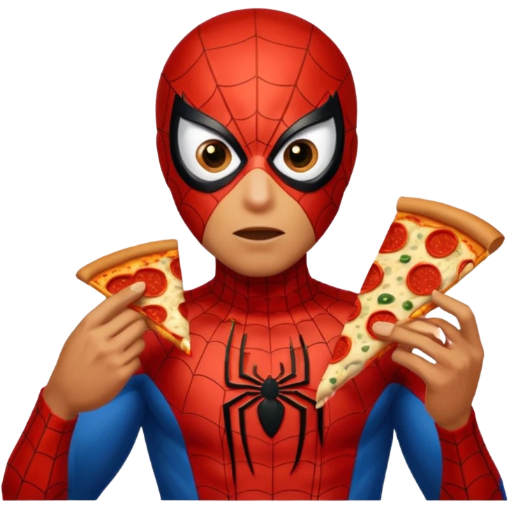 Spider-Man eating pizza emoji