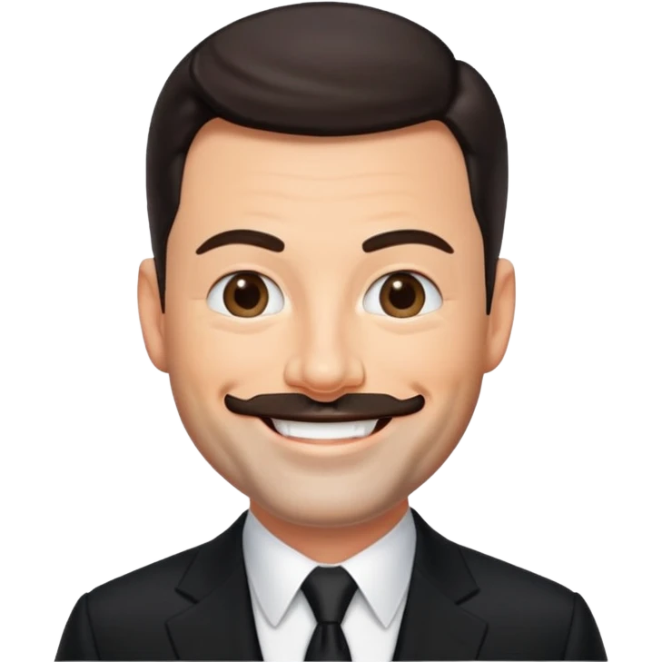 Jimmy Kimmel with black suit emoji