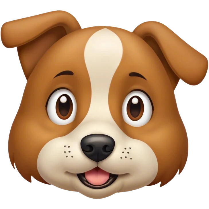Dog with derpy look on face emoji