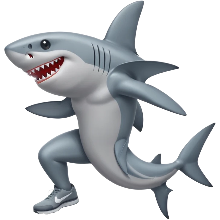 Shark with Nike shoes Dancing  emoji