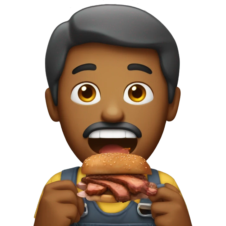Man eating barbecue  emoji