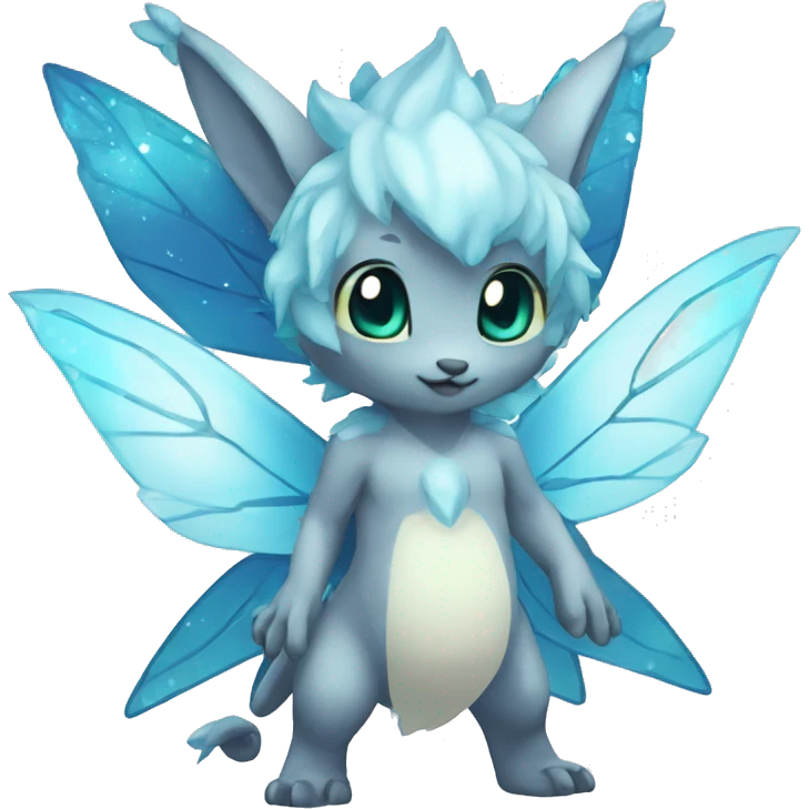 a anthro chibi-style fairy-type-ice-type Fakémon-hybrid full body emoji