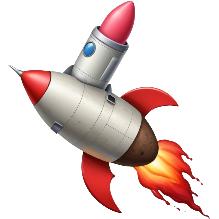 turd with lipstick sitting on a rocket heading to the moon emoji