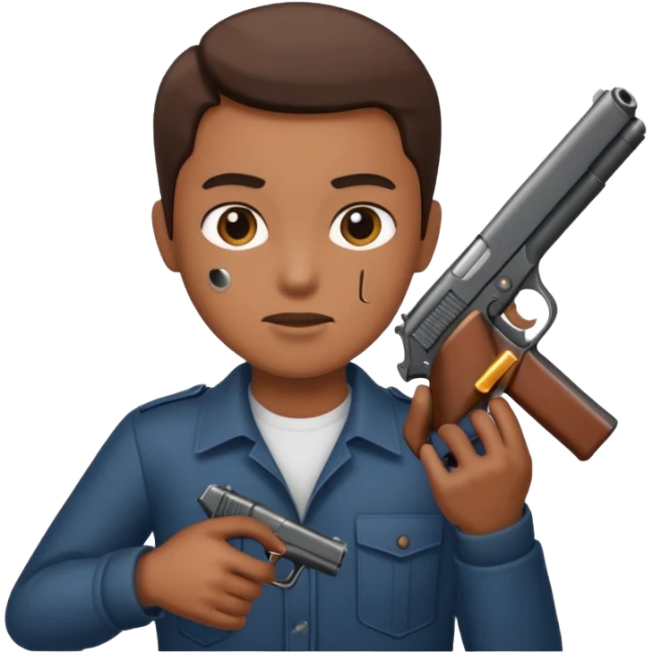 As un emoji con pistola en la mano emoji