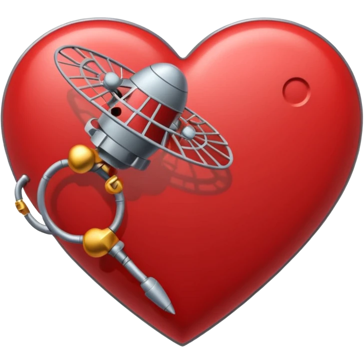 heart with a satellite motif emoji