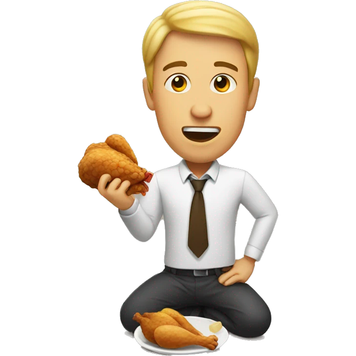 man eating chicken emoji
