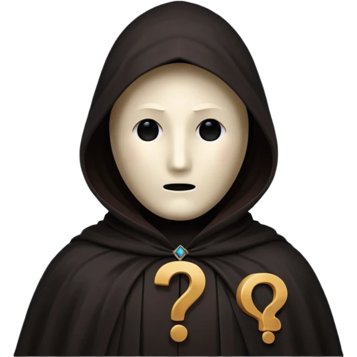 mysterious figure with mark ?, no face emoji