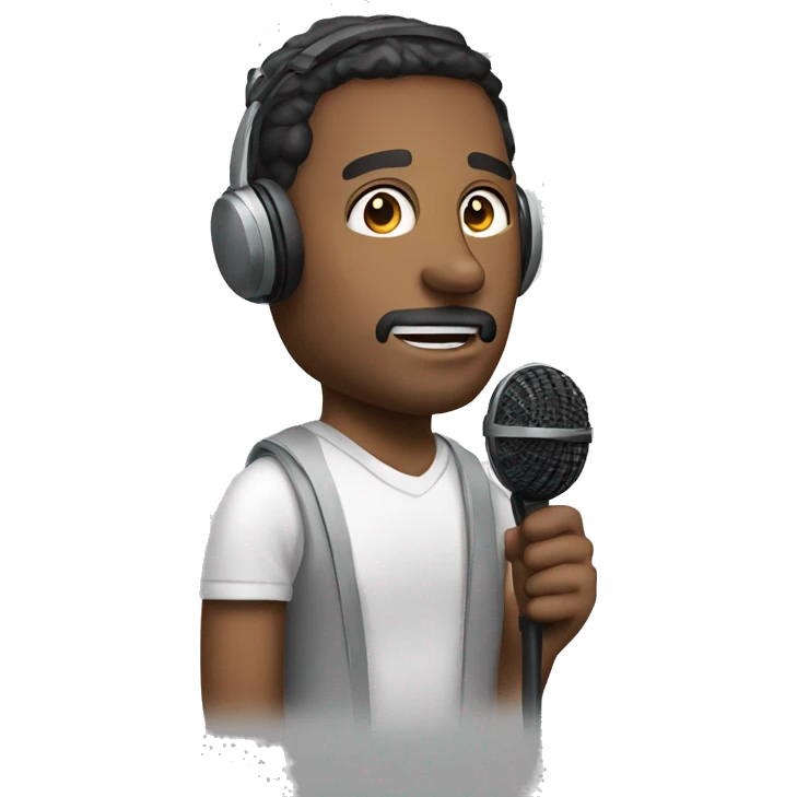 
a man with a headset microphone emoji