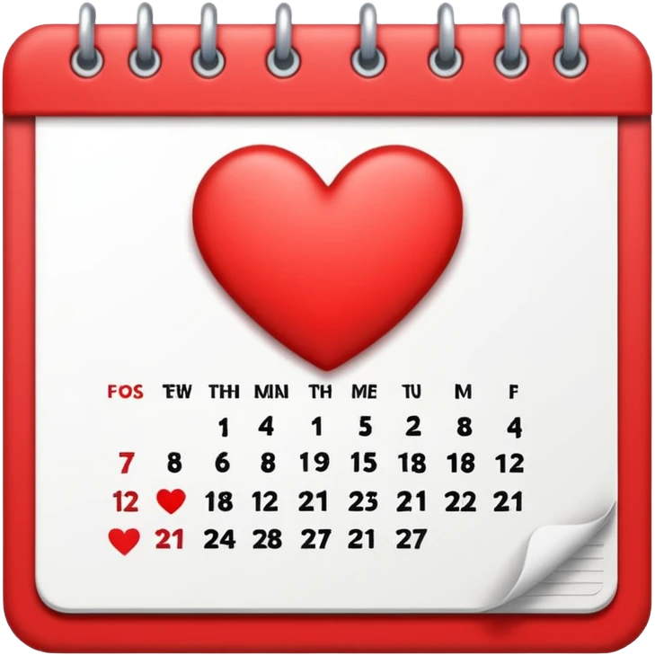 14 de febrero  seleccionado en calendario emoji