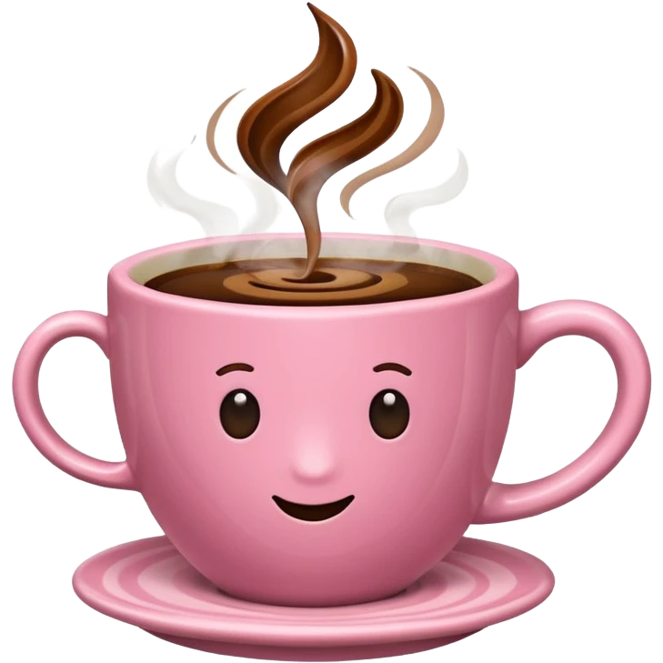 A pink cup of coffee emoji