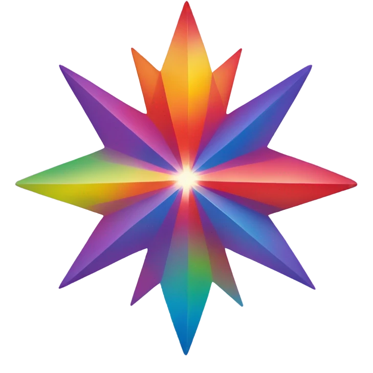 RAINBOW six pointed star emoji
