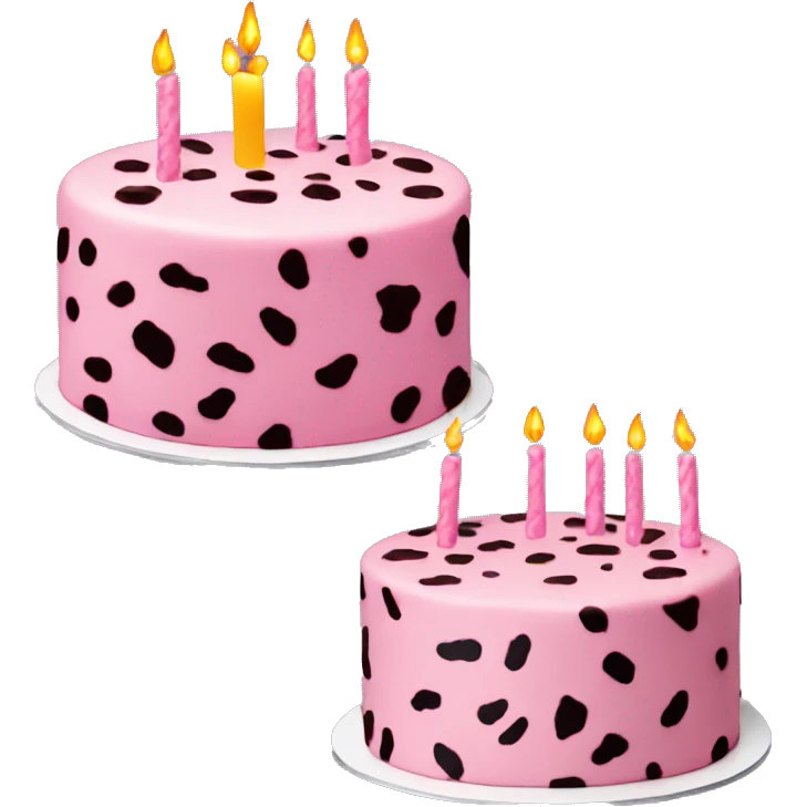 Pink Birthday cake with Leopard Print  emoji