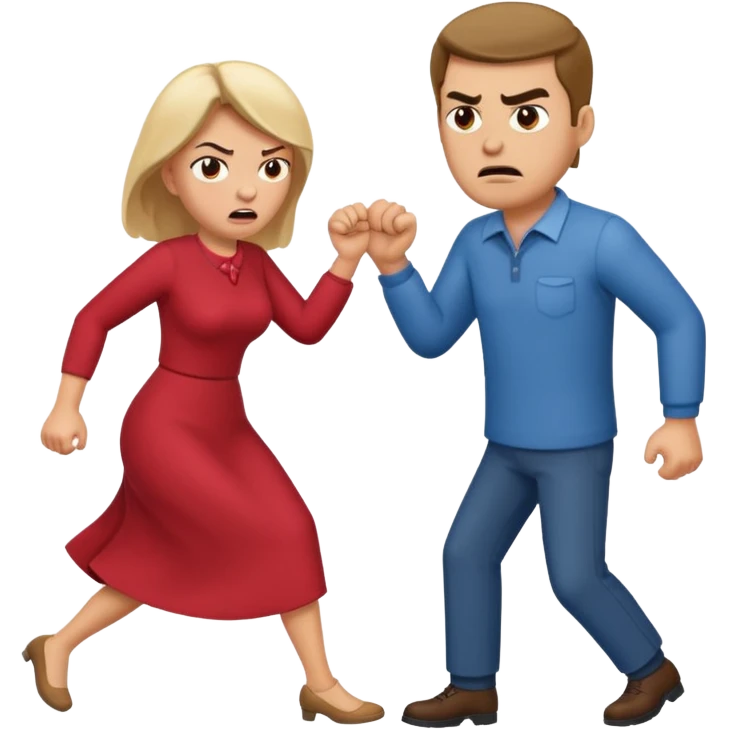 a man angrily moving his wife out the way  emoji
