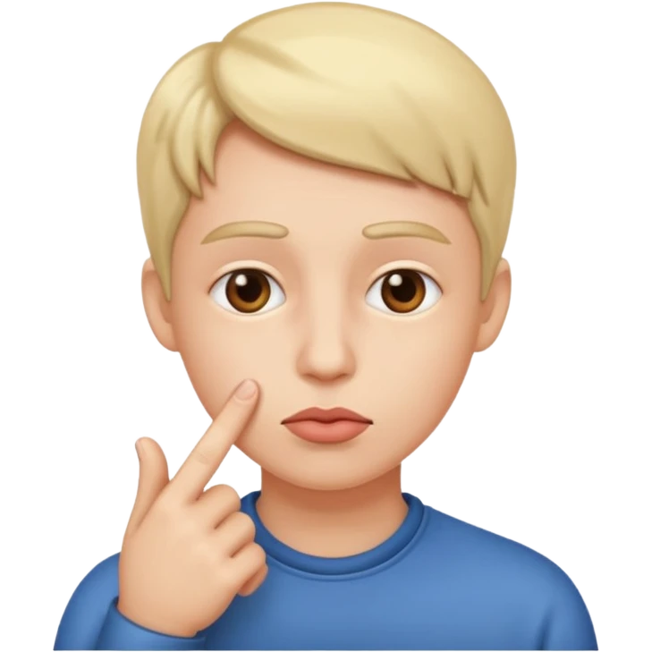 Finger at lip emoji