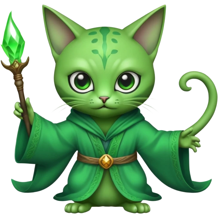 alien cat casting a spell emoji