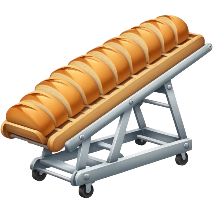 Conveyor transporting bread emoji