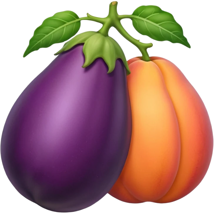 an eggplant inside a peach emoji