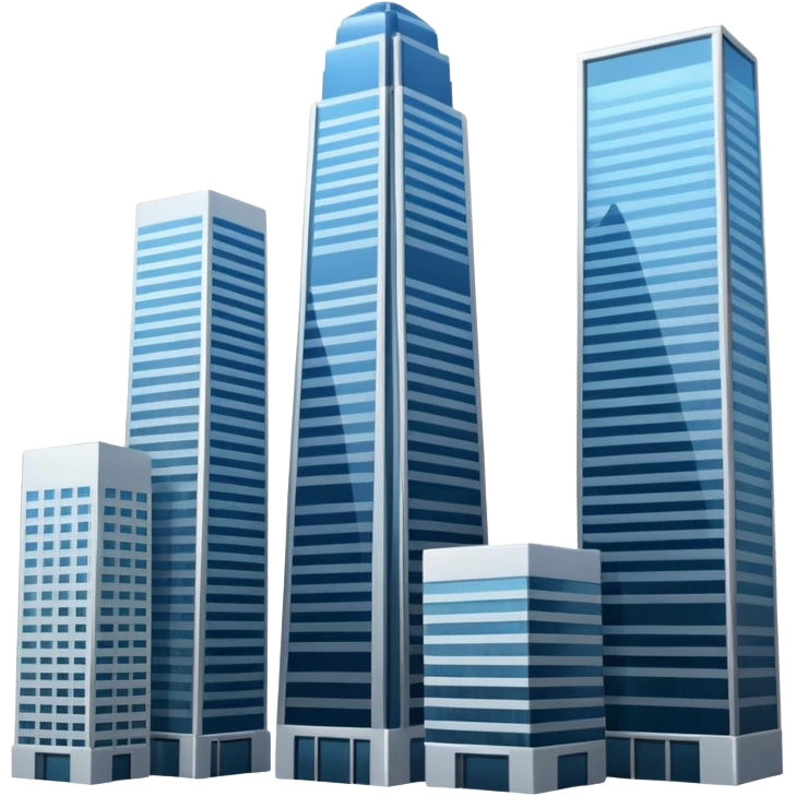 generate a realistic skyscraper and several smaller ones nearby emoji