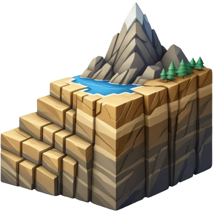 mountain strata　cube emoji