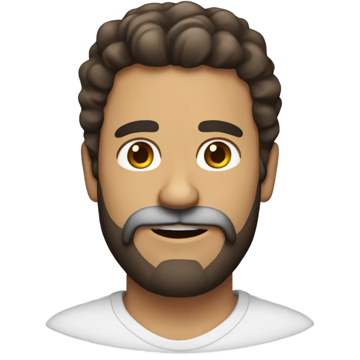 Man, brown hair, Cuban, beard white mustache  emoji