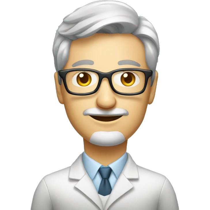 middle aged Information technology professional in Quantum industry emoji