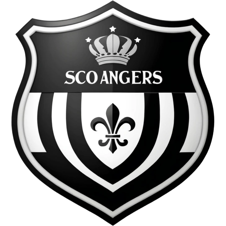 Football club SCO Angers logo, black and white striped shield with 1919 year, sports team emblem emoji