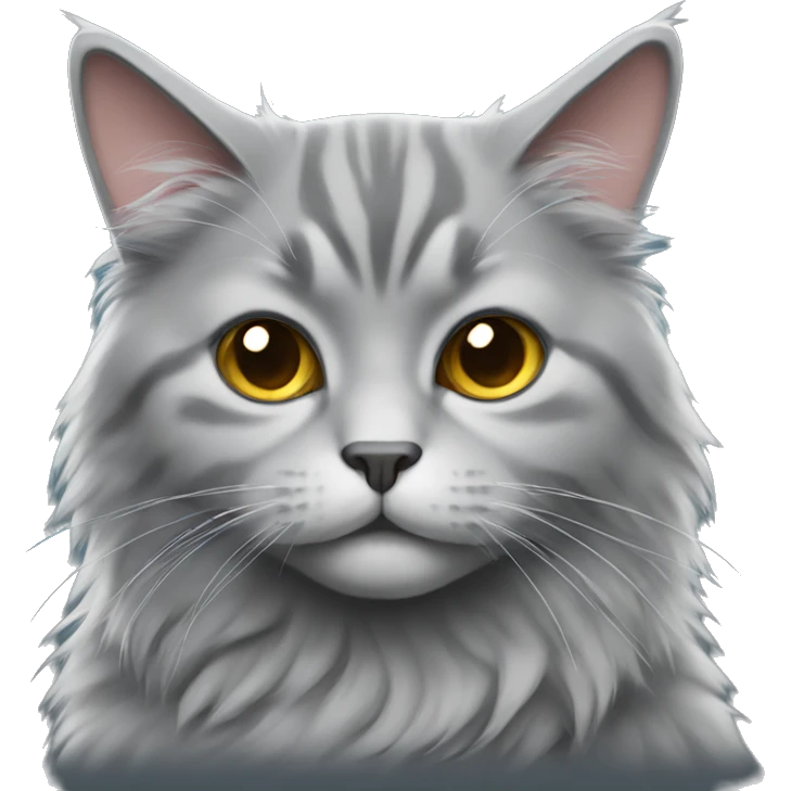 Gray fluffy cat emoji