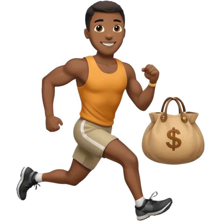 Black Man running with moneybag 💰 emoji