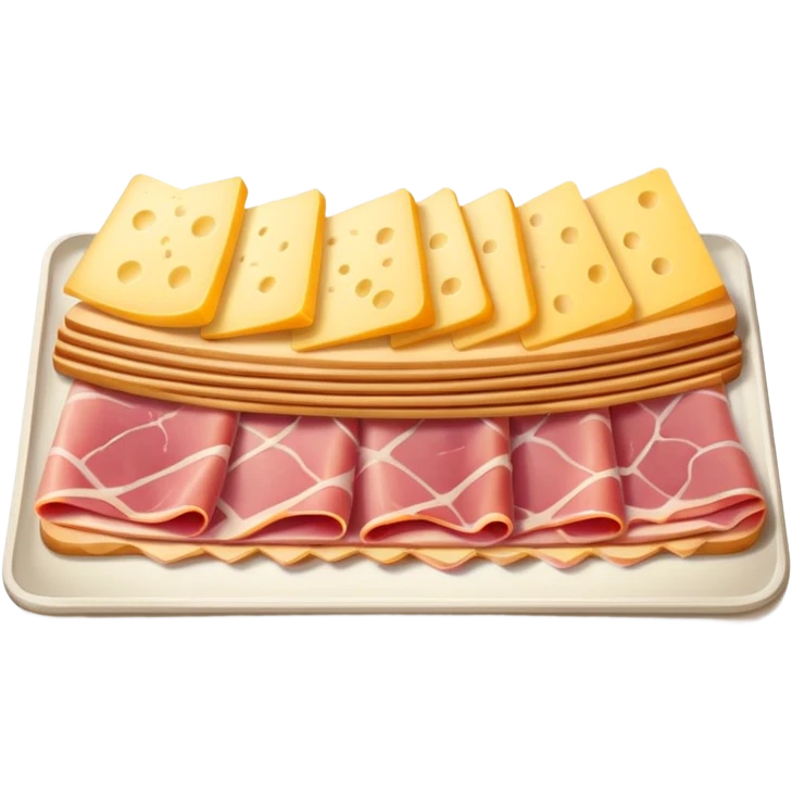 cold cuts (ham & cheese on a rectangular platter) emoji