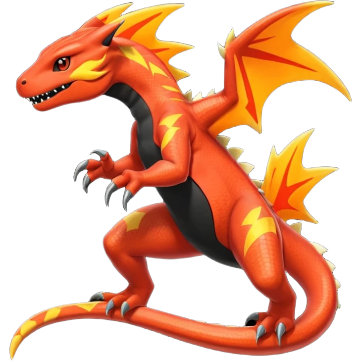 Fiery Charmeleon-Zeraora-Salandit-fusion emoji