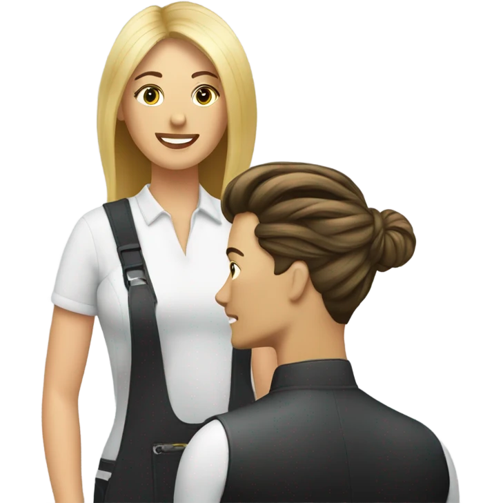 Hair stylist with client  emoji