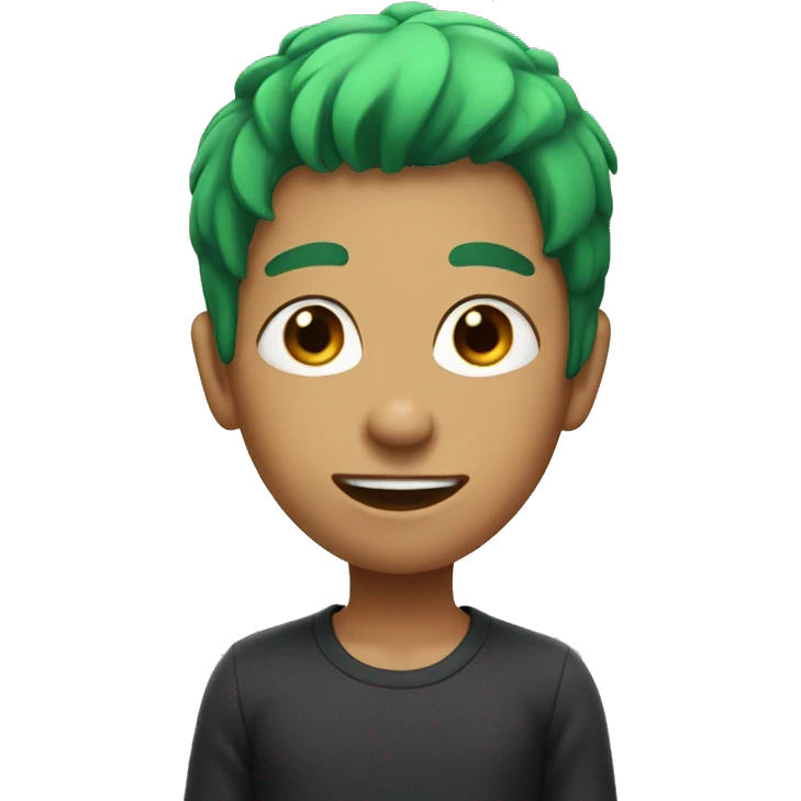 boy with green hair and red butt emoji