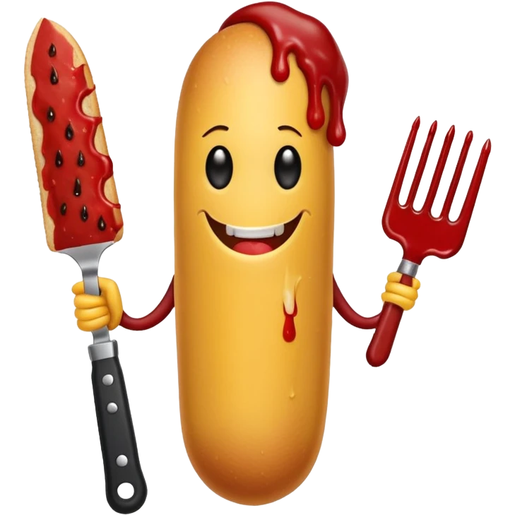 evil murderous corndog emoji
