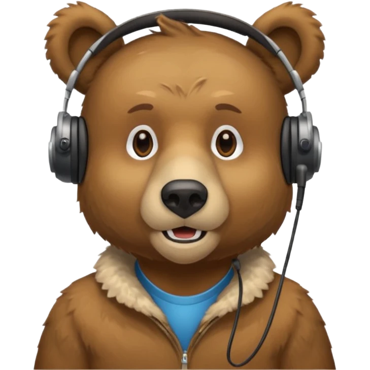 a bear with headset mic emoji