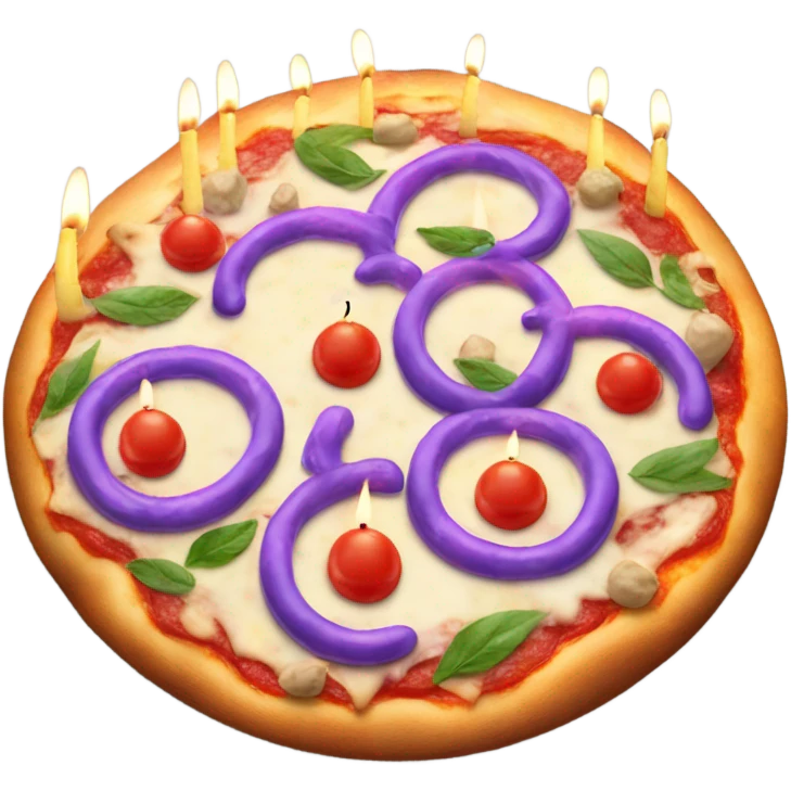 Fiesta pizza cumpleaños 30 emoji
