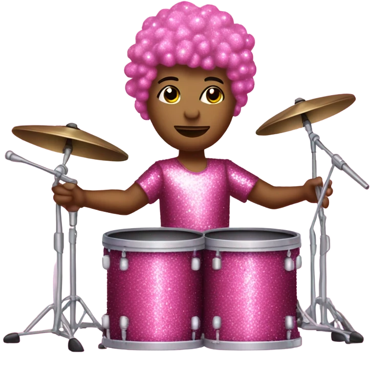 Pink glitter drummer  emoji