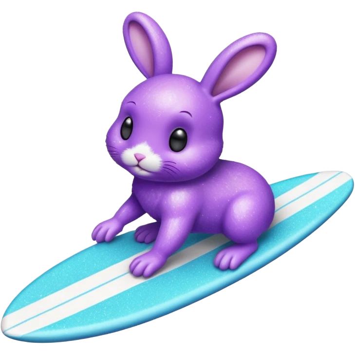 glitter purple cian bunny surf emoji