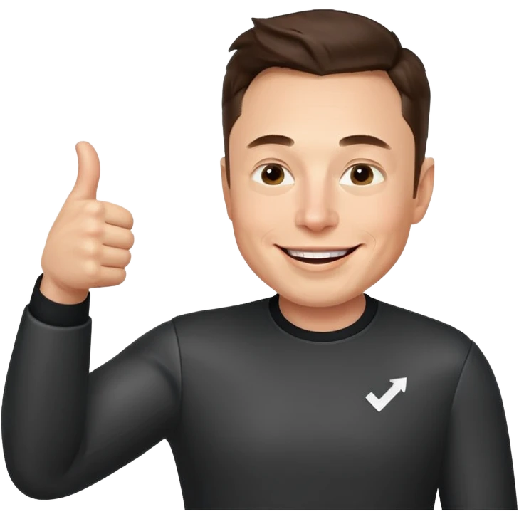 Elon musk with a thumbs up emoji