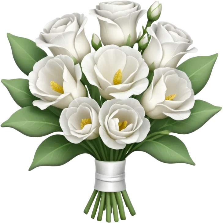 Beautiful light white flower bucket Eustoma emoji