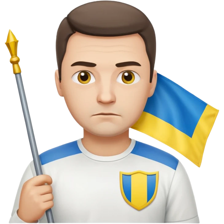a Ukrainian man with the flag of Ukraine emoji