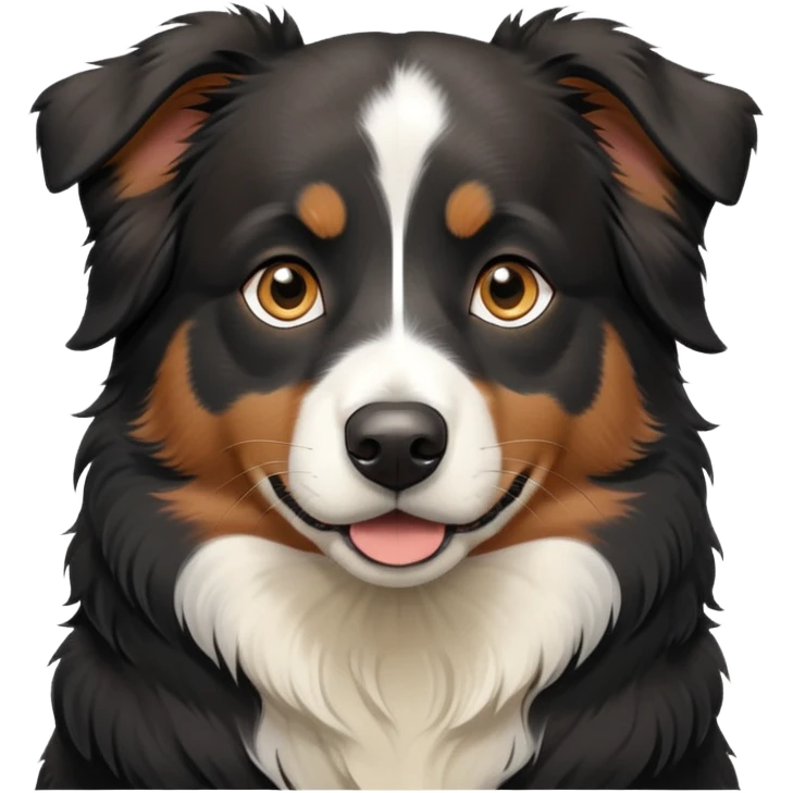 Black Australian shepherd with the name Kai emoji