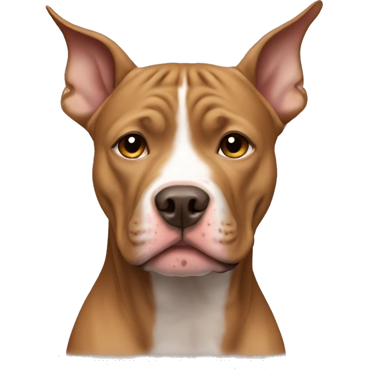 Light brown pitbull with ears cut emoji