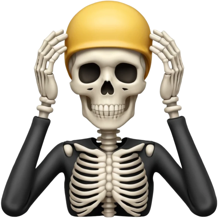 skeleton with hands on head, mind blown emoji | AI Emoji Generator