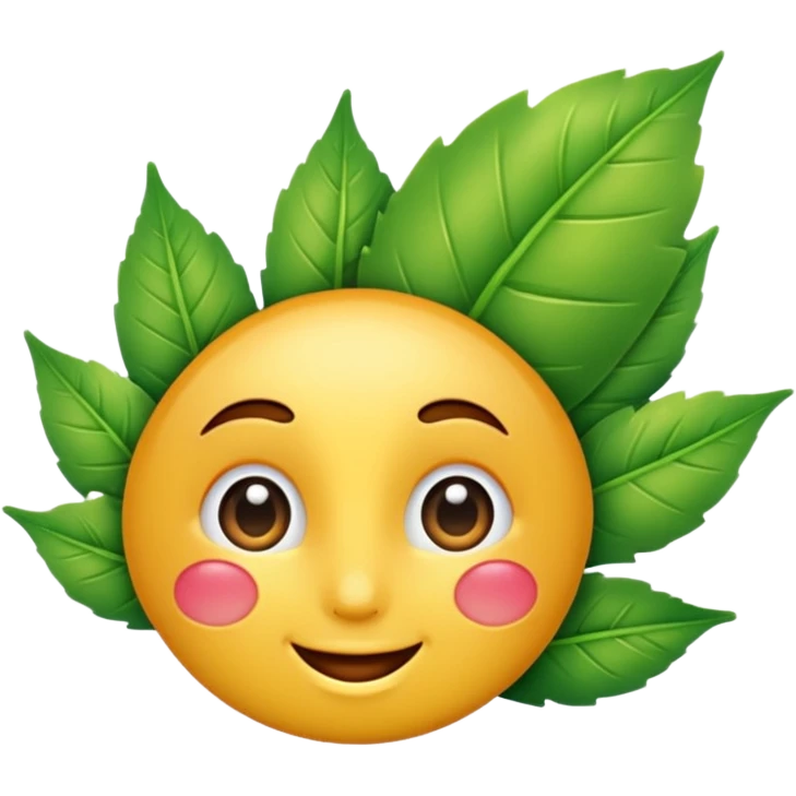 Leaf winking with gloss shine emoji