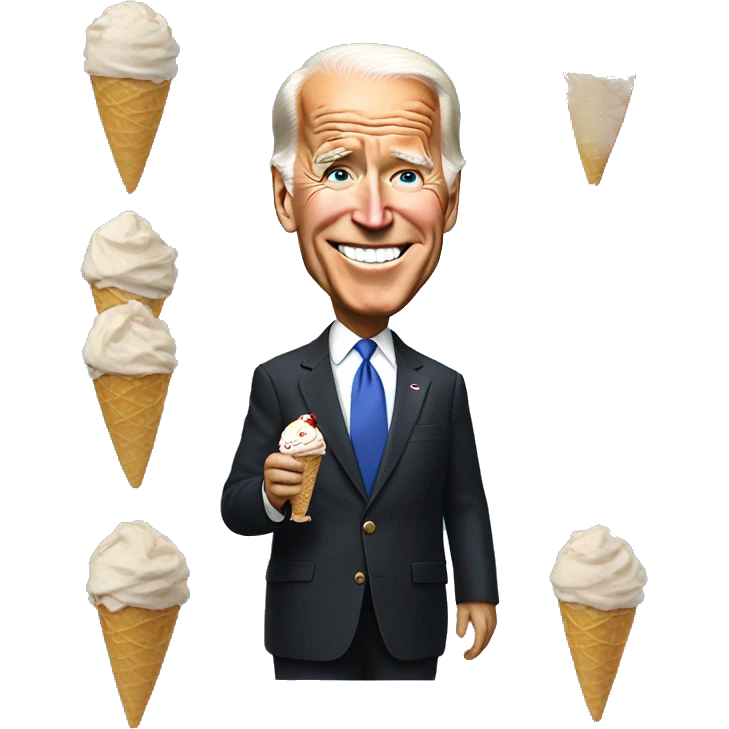 Joe Biden with ice cream emoji