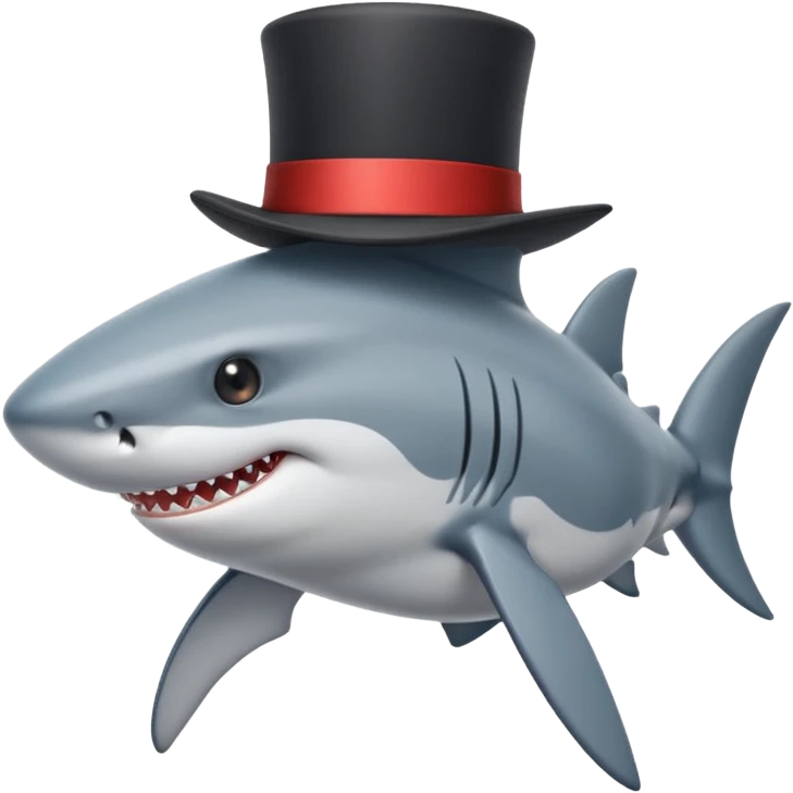 Shark with a top hat emoji